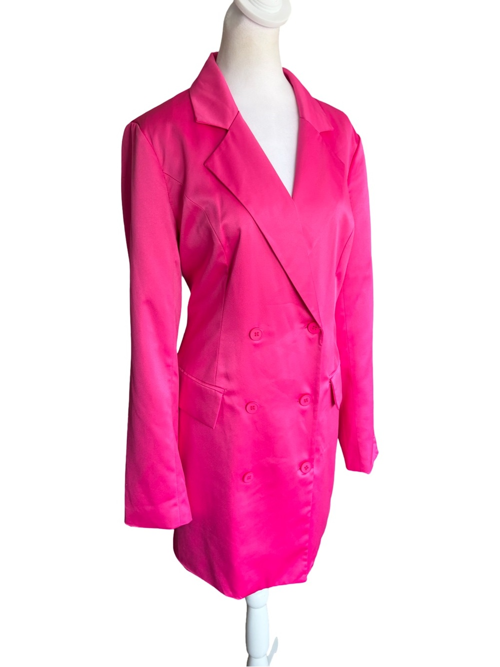 NWT Sugar Lips Leena Keep It Cool Oversized Blazer Dress Fuschia - Picture 4 of 15